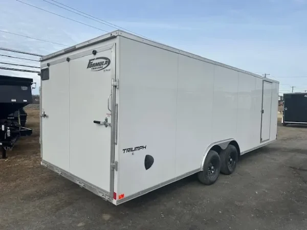 2025-FORMULA-8.5X24-ENCLOSED-CAR-HAULER-V-NOSE-RAMP-DOOR-1-1.webp Formula 8.5 x 24 Aluminum Enclosed Car Hauler - V Nose