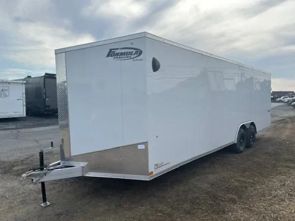 2025-FORMULA-8.5X24-ENCLOSED-CAR-HAULER-V-NOSE-RAMP-DOOR-4.webp Formula 8.5 x 24 Aluminum Enclosed Car Hauler - V Nose