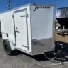 2025-HOMESTEADER-5X8-ENCLOSED-CARGO-TRAILER-BARN-DOORS-4-1.webp Homesteader 5 x 8 Enclosed V-Nose Cargo Trailer