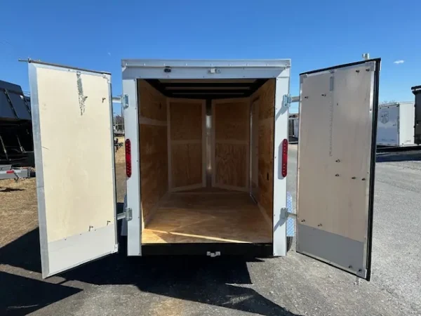 2025-HOMESTEADER-5X8-ENCLOSED-CARGO-TRAILER-BARN-DOORS-5-1.webp Homesteader 5 x 8 Enclosed V-Nose Cargo Trailer