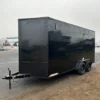 2025-HOMESTEADER-ENCLOSED-CARGO-TRAILER-RAMP-DOOR-ADDED-HEIGHT-BLACK-TRIM-4.webp Homesteader 7 x 16 V-Nose Enclosed Cargo Trailer