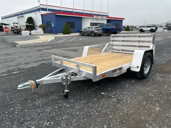 2025-SPORTHAVEN-5X8-WOOD-DECK-NO-SIDES-BI-FOLD-GATE-3.webp Sport Haven 5×8 Aluminum Utility Trailer Wood Deck