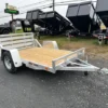 2025-SPORTHAVEN-5X8-WOOD-DECK-NO-SIDES-BI-FOLD-GATE-4.webp Sport Haven 5×8 Aluminum Utility Trailer Wood Deck