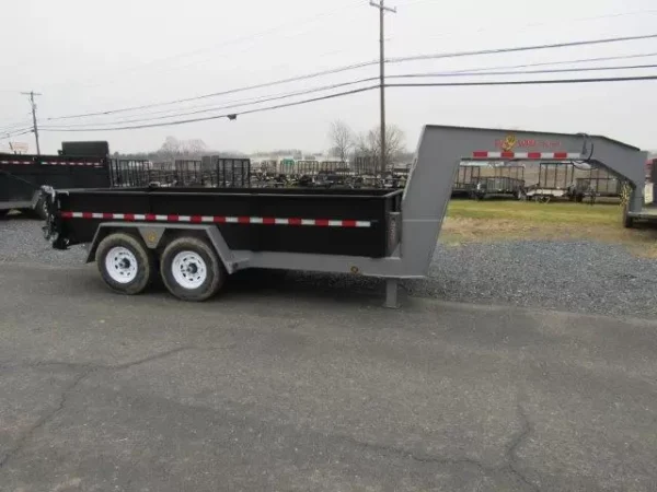 BWise 7 x 14 Gooseneck Dump Trailer Combo Gate & Ramps