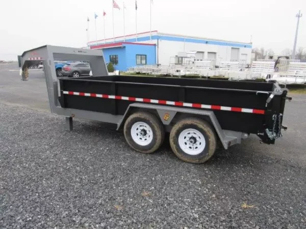BWise 7 x 14 Gooseneck Dump Trailer Combo Gate & Ramps