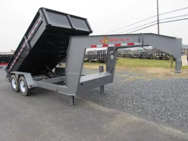 BWise 7 x 14 Gooseneck Dump Trailer Combo Gate & Ramps