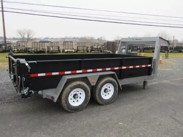 BWise 7 x 14 Gooseneck Dump Trailer Combo Gate & Ramps