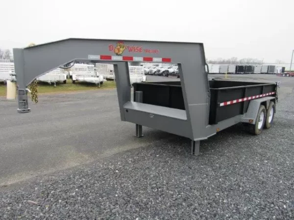 BWise 7 x 14 Gooseneck Dump Trailer Combo Gate & Ramps