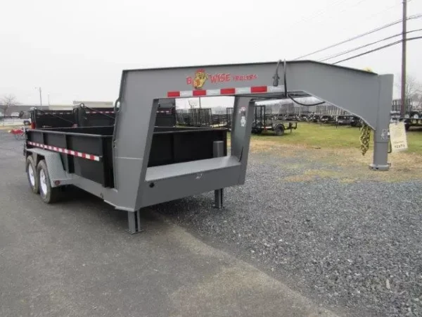 BWise 7 x 14 Gooseneck Dump Trailer Combo Gate & Ramps