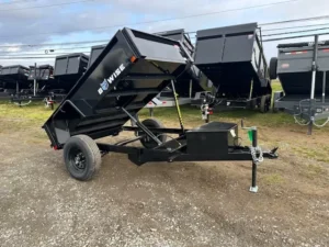 Bwise-5-x-8-Low-Profile-Dump-Trailer-Single-5200lb-Axle-Electric-Brakes-Spreader-Gate-2.webp BWise 5 x 8 Dump Trailer 5K Spreader Gate