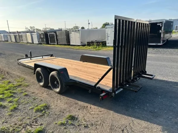 BWise 7 x 18 Equipment Trailer Split Landscape Ramp
