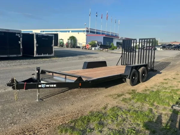 BWise 7 x 18 Equipment Trailer Split Landscape Ramp
