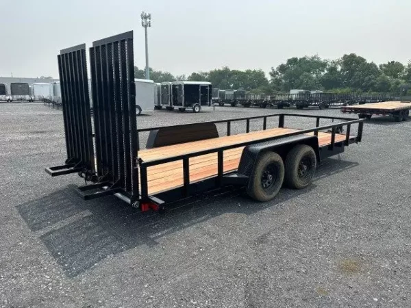 BWise 7 x 18 Equipment Trailer Split Landscape Ramp