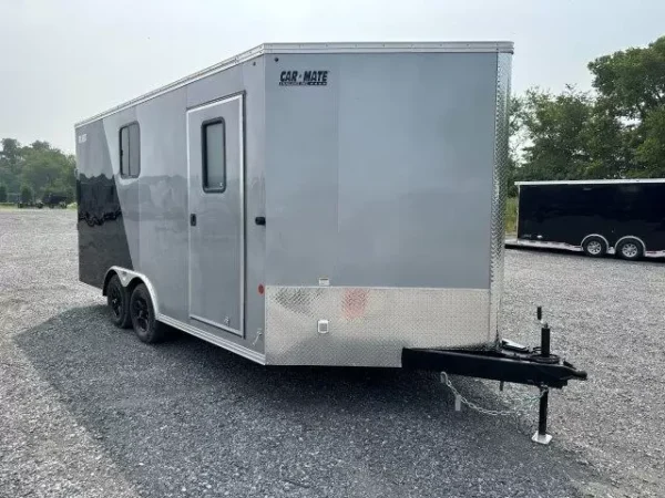 Car-Mate-8.5x16-V-Nose-Enclosed-Cargo-Trailer-AC-Unit-Windows-Cabinets-Aluminum-Wheels-Torsion-Axles-4.webp Car Mate 8.5 x 16 Custom Enclosed V-Nose Cargo Trailer
