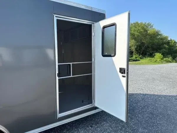 Car-Mate-8.5x16-V-Nose-Enclosed-Cargo-Trailer-Light-Package-Cabinets-AC-Unit-1.webp Car Mate 8.5 x 16 Enclosed V-Nose Cargo Trailer A/C Unit