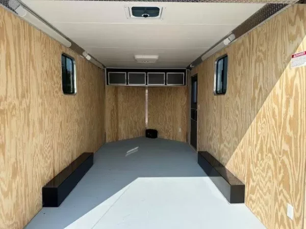 Car-Mate-8.5x16-V-Nose-Enclosed-Cargo-Trailer-Light-Package-Cabinets-AC-Unit-4.webp Car Mate 8.5 x 16 Enclosed V-Nose Cargo Trailer A/C Unit