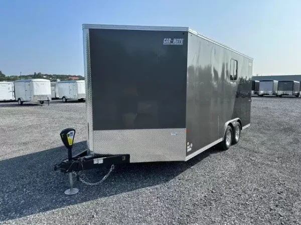 Car-Mate-8.5x16-V-Nose-Enclosed-Cargo-Trailer-Light-Package-Cabinets-AC-Unit-6.webp Car Mate 8.5 x 16 Enclosed V-Nose Cargo Trailer A/C Unit