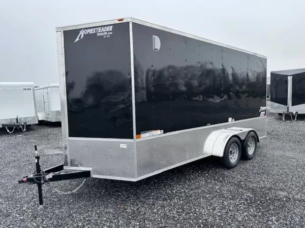 Homesteader-7-x-16-Enclosed-Cargo-Trailer-V-Nose-7ft-Interior-Height-Diamond-Plate-Skirting-OHV-3.webp Homesteader 7 x 16 Enclosed Cargo Trailer