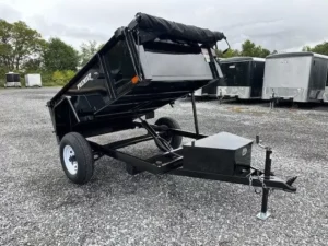 Premier-5x8-Single-Axle-Dump-Trailer-Electric-Brakes-5.2K-Axle-Tarp-Kit-2.webp Premier 5 x 8 Low Profile Dump Trailer