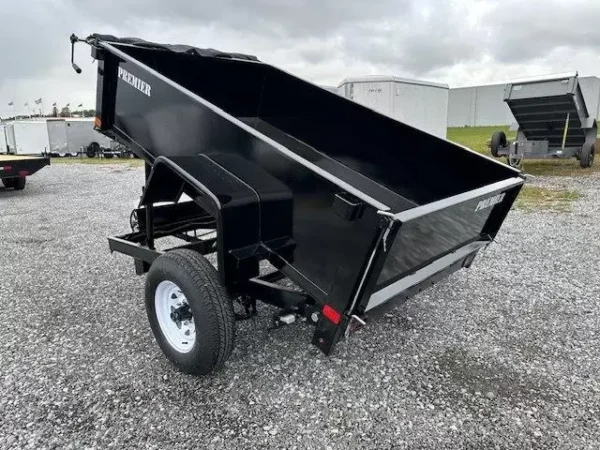 Premier-5x8-Single-Axle-Dump-Trailer-Electric-Brakes-5.2K-Axle-Tarp-Kit-5.webp Premier 5 x 8 Low Profile Dump Trailer