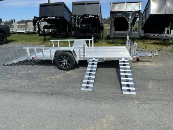 Sport Haven 7×12 Aluminum Utility Trailer Side ATV Ramps